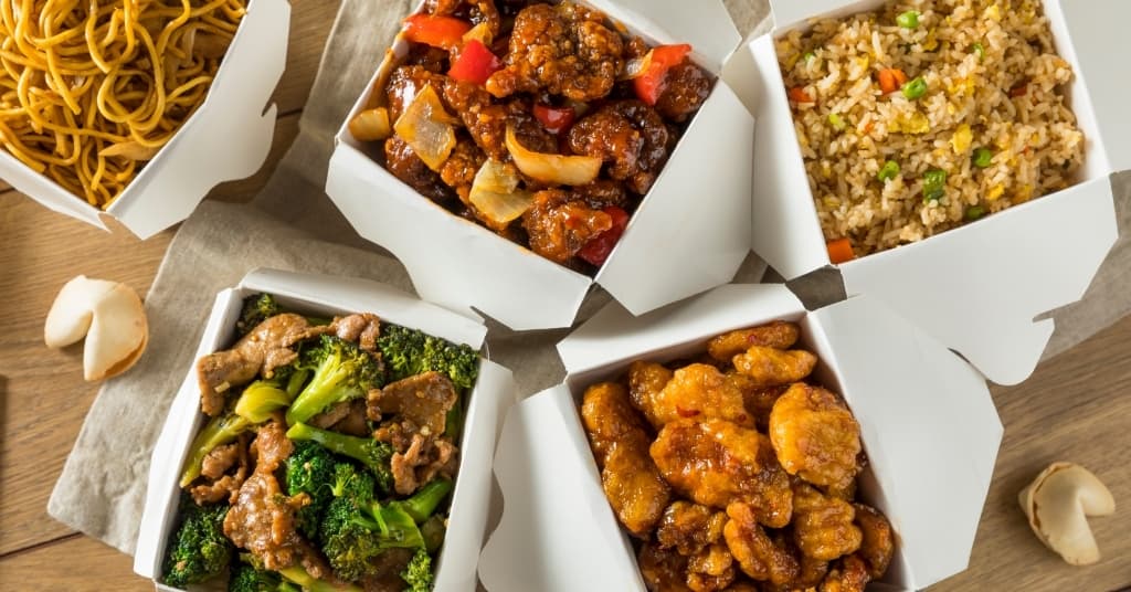 Chinese takeaway dishes