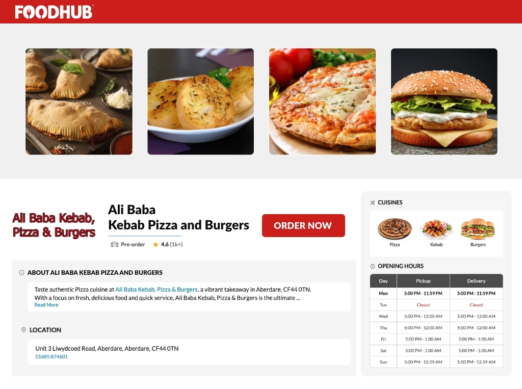 Ali Baba Kebab Pizza and Burgers