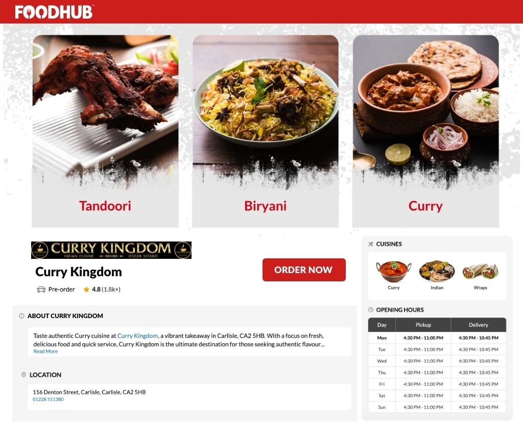 Curry Kingdom Indian Takeaway in Carlisle