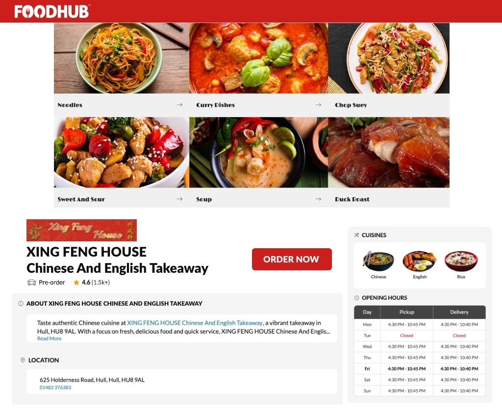 XING FENG HOUSE Chinese And English Takeaway in Hull